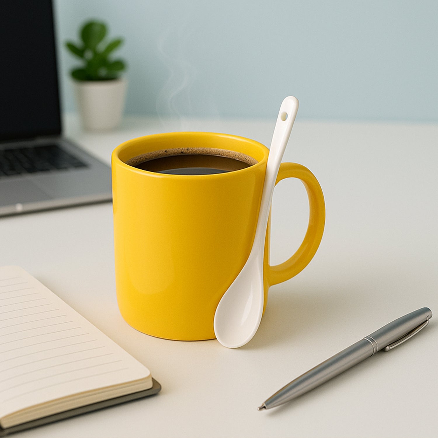 Elegant Ceramic Mug With Matching Spoon Elegant Ceramic Mug With Matching Spoon